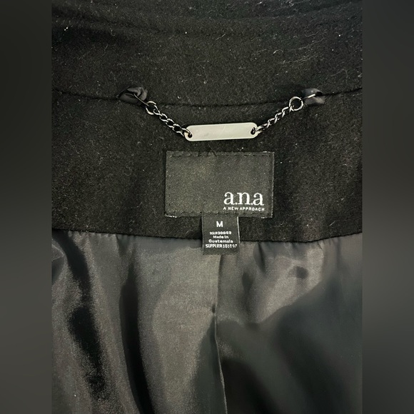 A.N.A A new Approach wool long double breast coat Black size: M - Picture 9 of 15